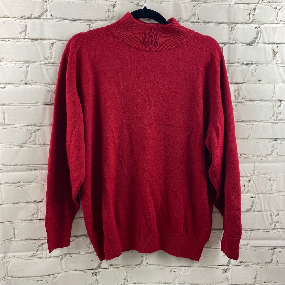 Graffiti turtleneck red sweater
